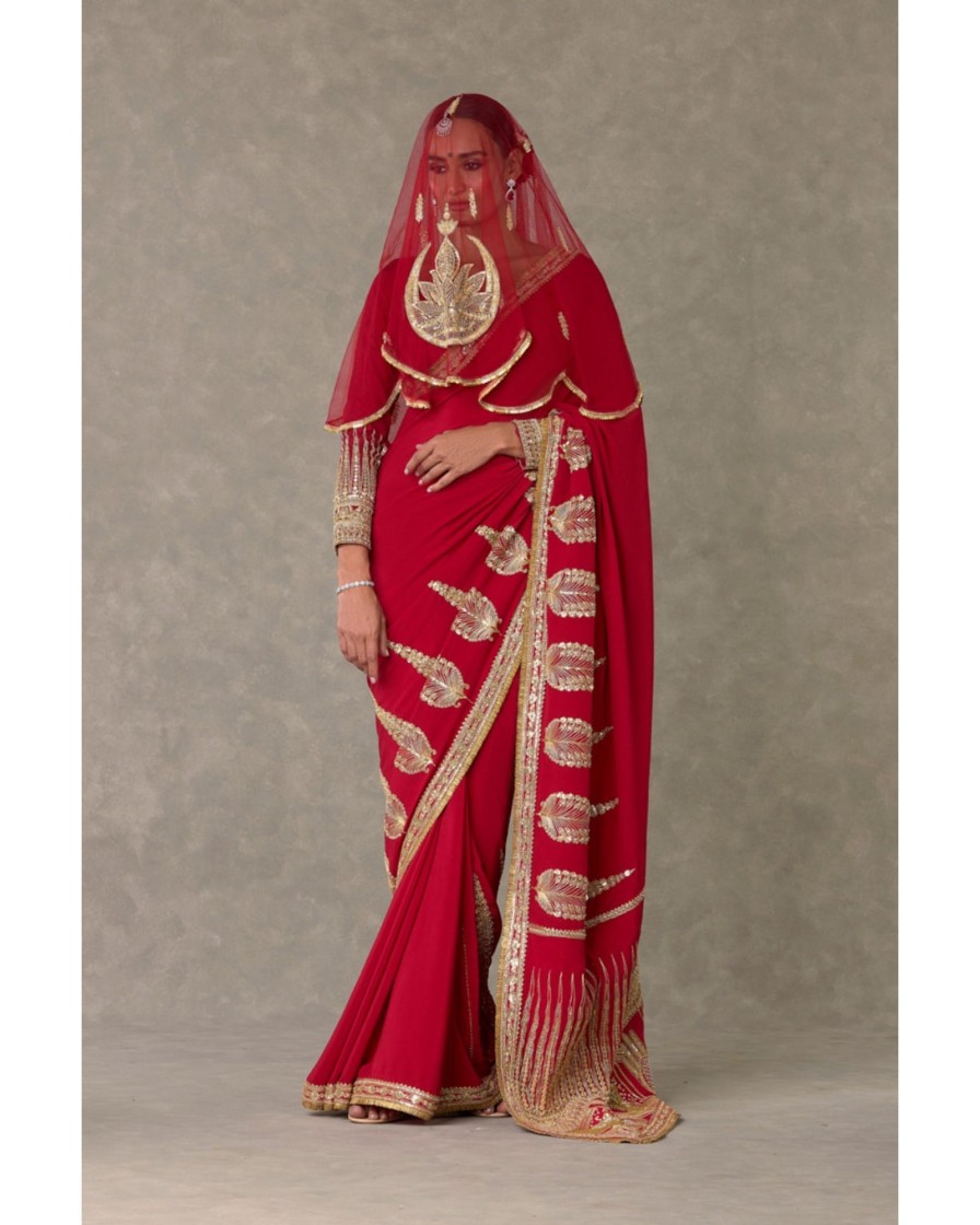 Womens House of Masaba | Red Son Patti Sari Set