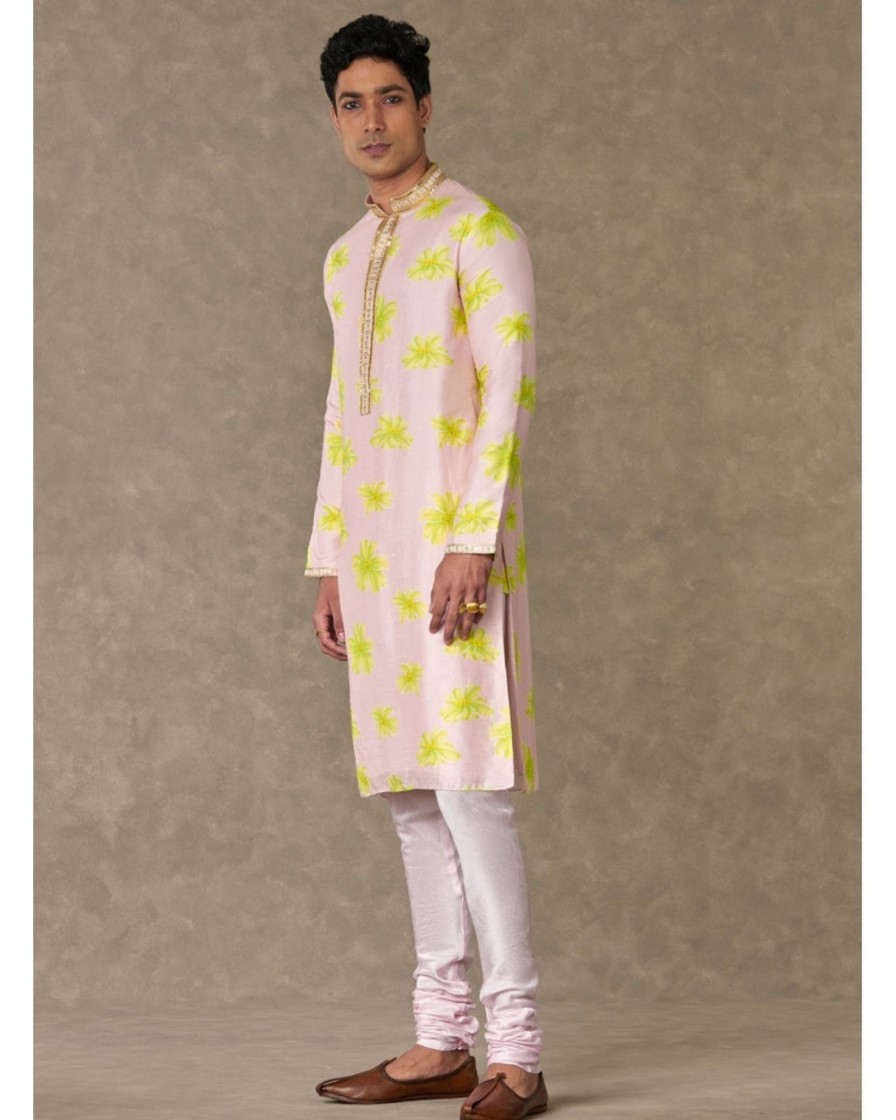 Mens House of Masaba Mens | Baby Pink Parijat Kurta Set