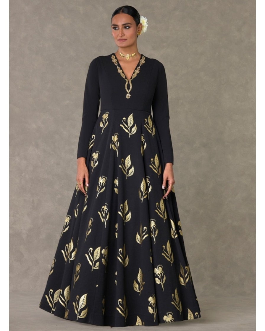 Womens House of Masaba | Black All In Bloom Anarkali