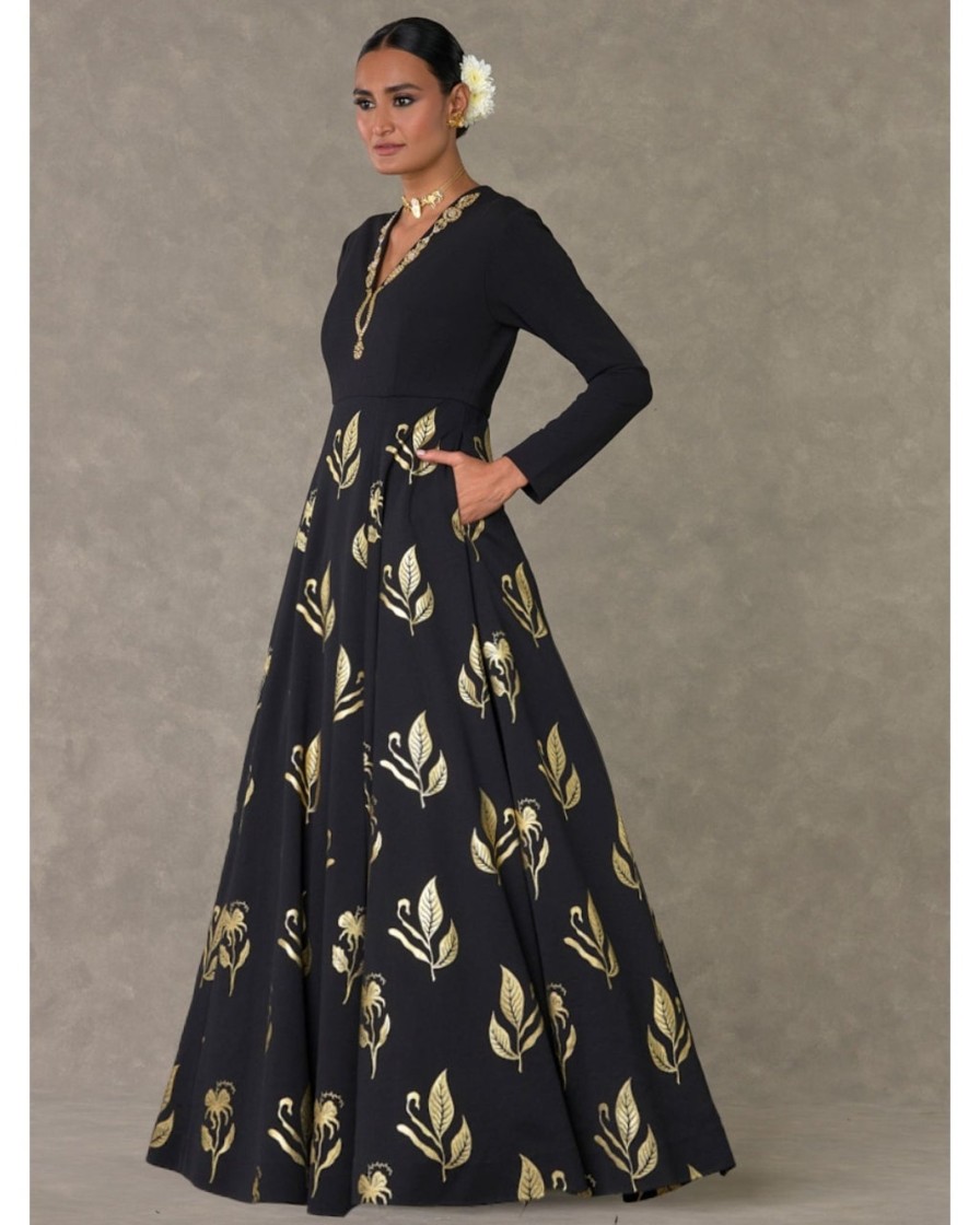 Womens House of Masaba | Black All In Bloom Anarkali