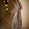 Bridal Seema Gujral | Silver Grey Sequin Sharara Set