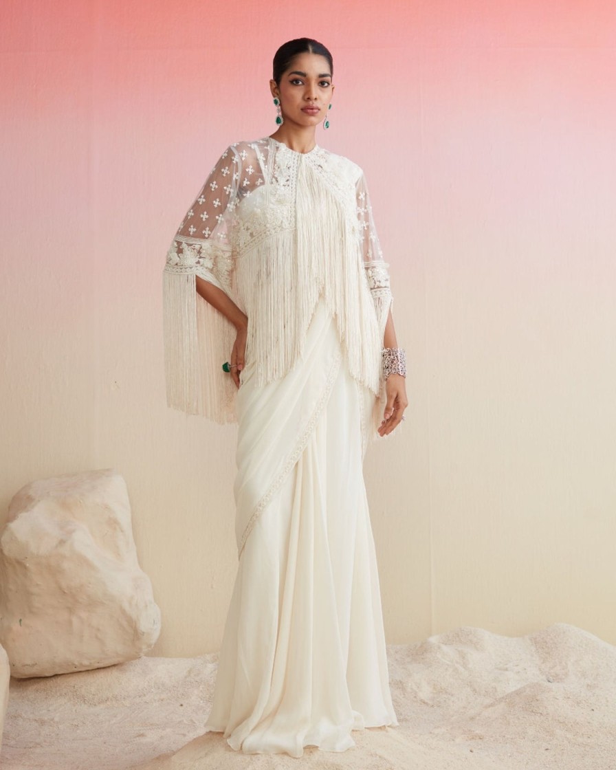 Womens Ridhi Mehra | Ivory Ibaraat Sari Set