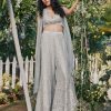 Womens Chamee and Palak | Ava Grey Jacket Set