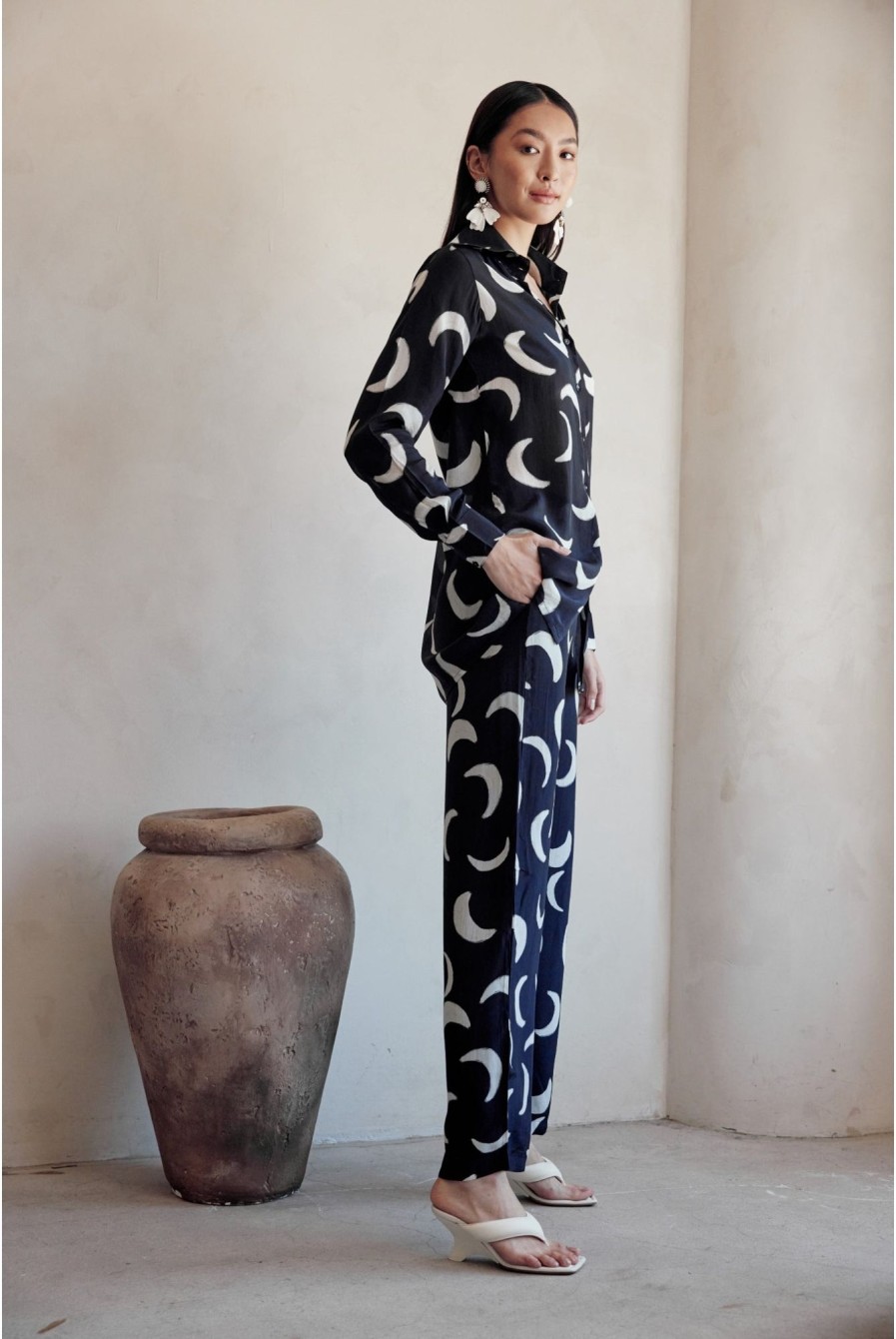 Womens House of Masaba | Black Mooncrest Pant