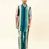 Mens SVA Menswear | Stripe Printed Kurta Set