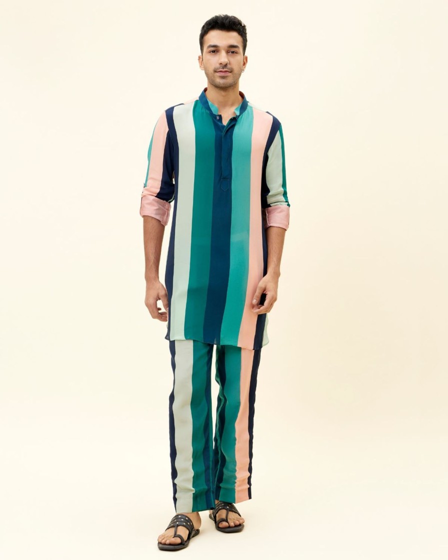 Mens SVA Menswear | Stripe Printed Kurta Set