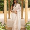 Womens Arpita Mehta | Vanilla Lavender Embroidered Sari Set