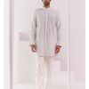 Mens Devnaagri Mens | Ivory Cotton Silk Blend Pin Tucks Kurta Set