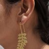 Womens KYNAH x Dhora India | Leaf Branch Hook Earrings