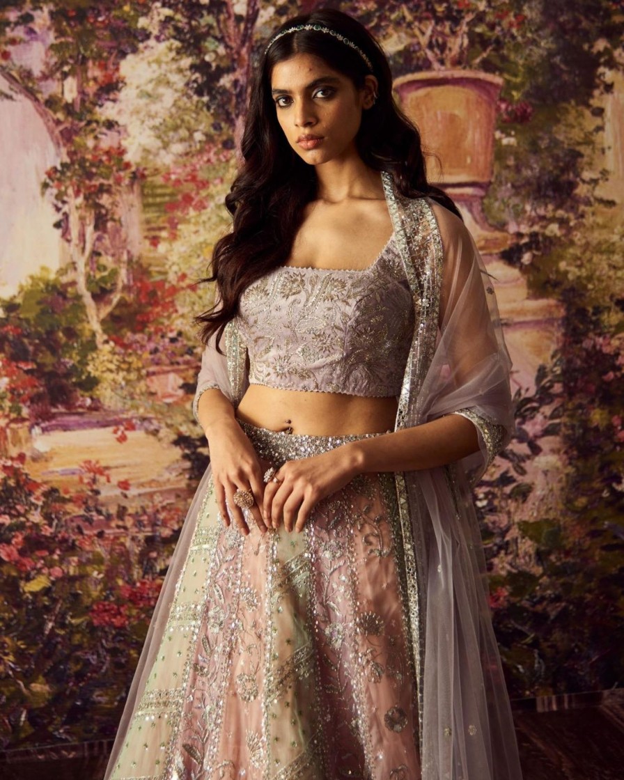 Bridal Geethika Kanumilli | Periwinkle Skirt Set