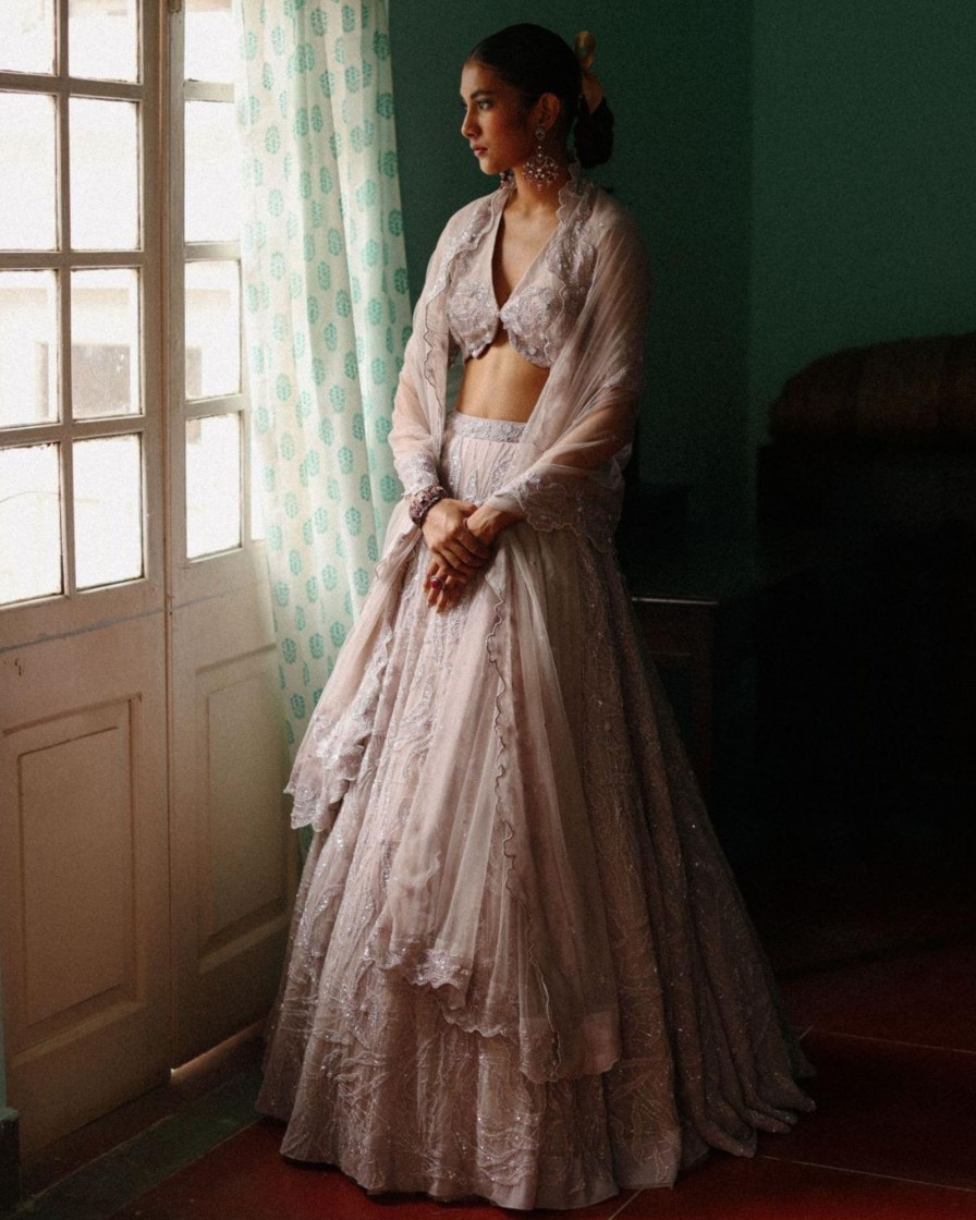 Bridal Geethika Kanumilli | Hazy Lilac Mirage Lehenga Set