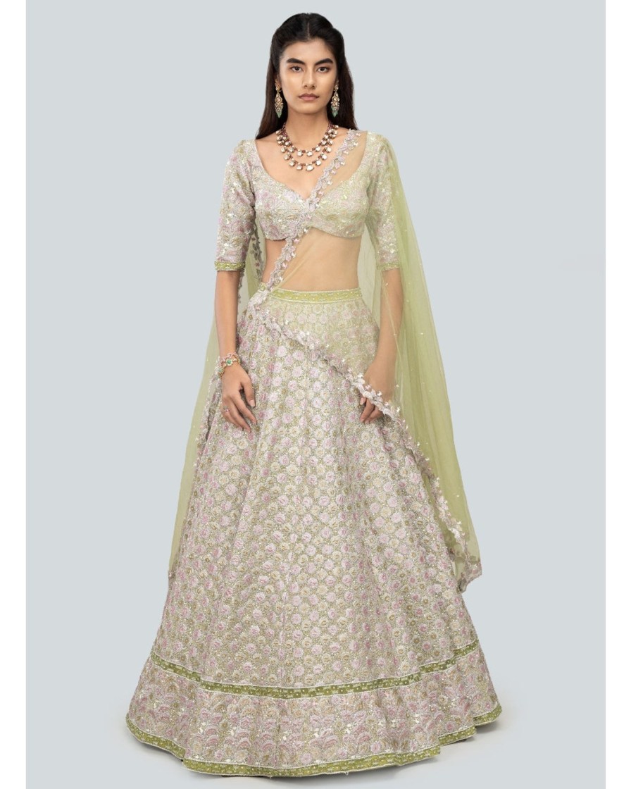 Bridal Aisha Rao | Green Layla Lehenga Set