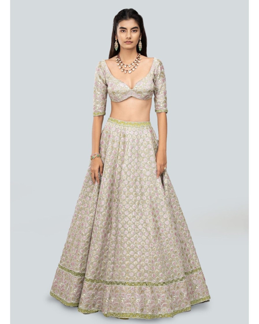 Bridal Aisha Rao | Green Layla Lehenga Set