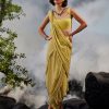 Womens Esha Sethi Thirani | Yellow Swarovski Sari Set