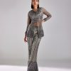 Womens Diya Rajvvir | Grey Embroidered Peplum Set