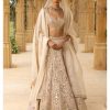 Womens Arpita Mehta | Rose Gold Coconut Embroidered Lehenga Set