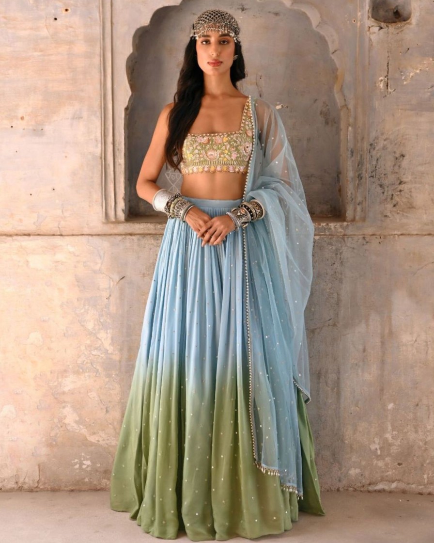 Womens Chamee and Palak | Monet Ombre Lehenga Set