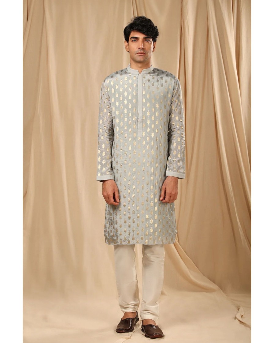 Mens House of Masaba Mens | Gray Teardrop Kurta With Pants