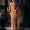 Womens Seema Gujral | Copper Sequin Sari Set