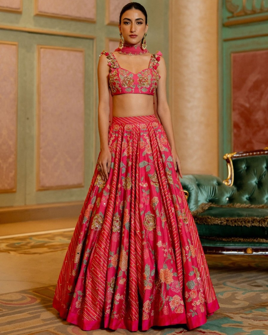 Womens Paulmi u0026 Harsh | Blooming Floral Printed Lehenga Set