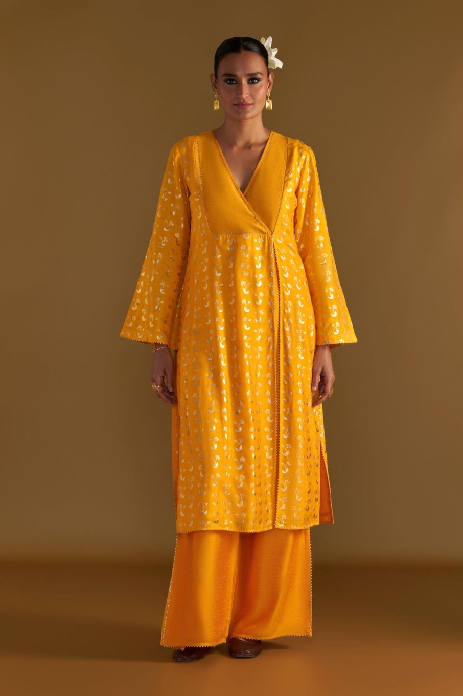 Womens House of Masaba | Mango Yellow Springbud Culotte Set