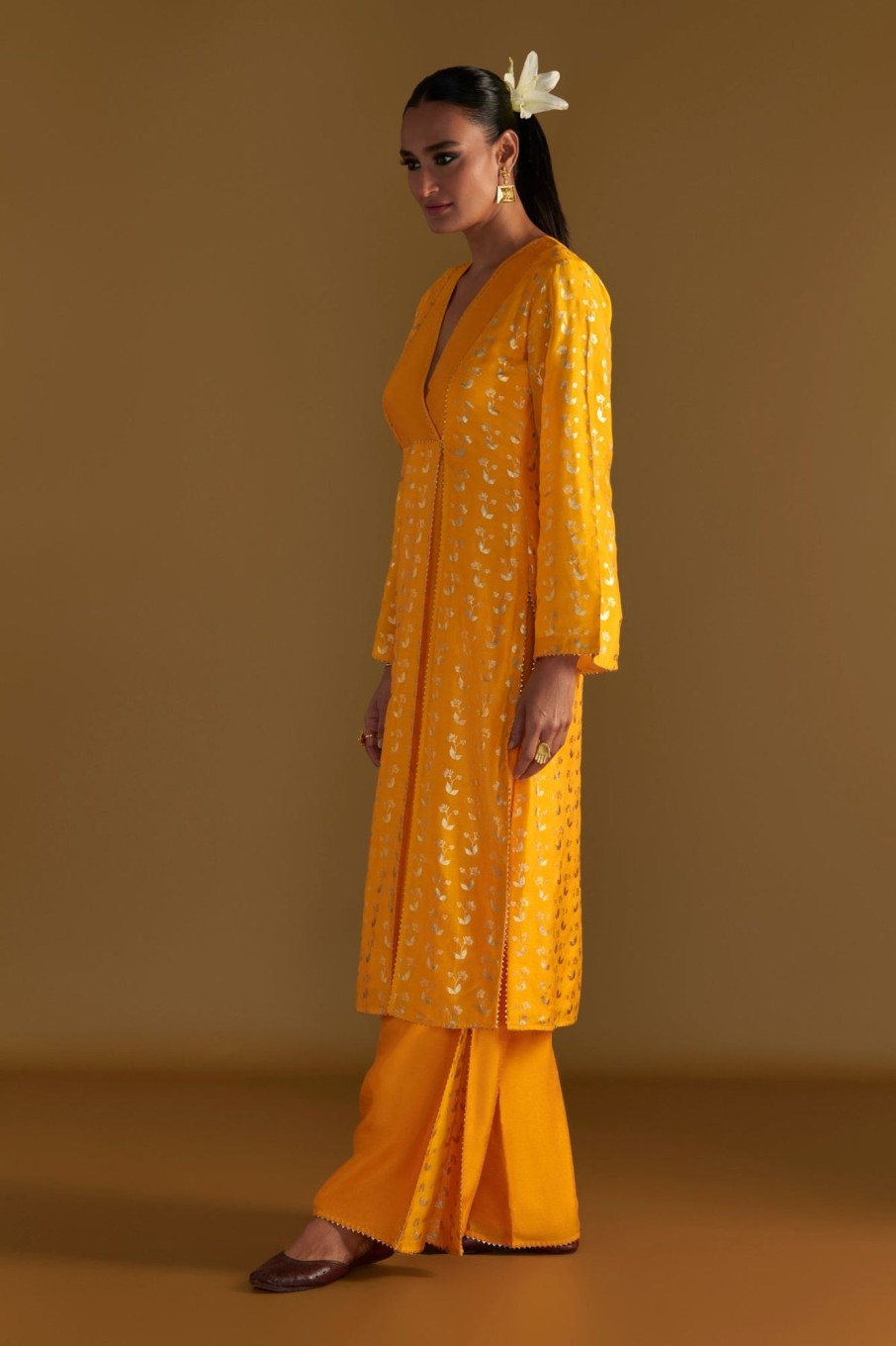 Womens House of Masaba | Mango Yellow Springbud Culotte Set