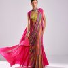 Womens Diya Rajvvir | Pink Printed U0026 Embroidered Gharara Sari Set