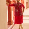 Mens Punit Balana Menswear | Surkh Laal Kurta Paired With Embroidered Bandi Jacket Paired With Churidar