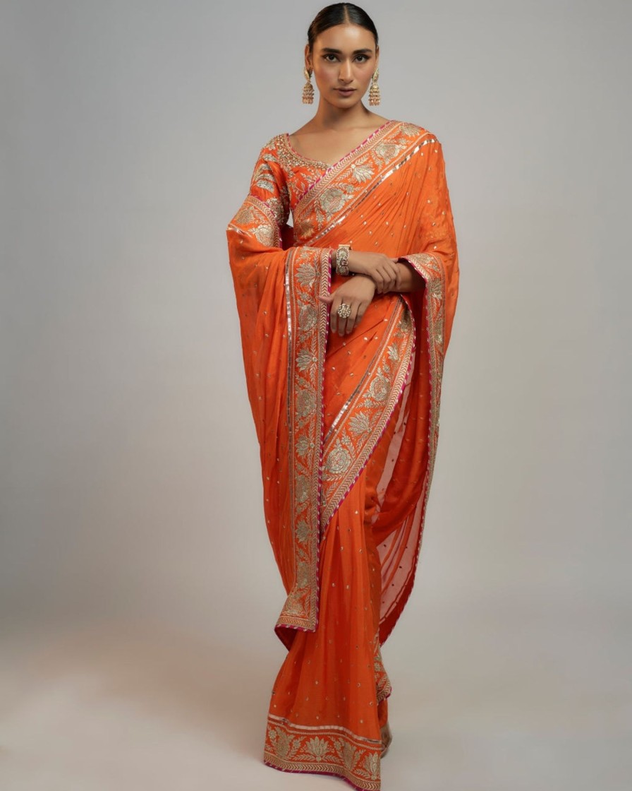 Womens Gopi Vaid | Golconda Fez Sari Set