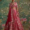 Womens Ridhi Mehra | Royal Fuchsia Print Starlet Lehenga Set