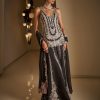 Bridal Seema Gujral | Black Silver Sharara Set