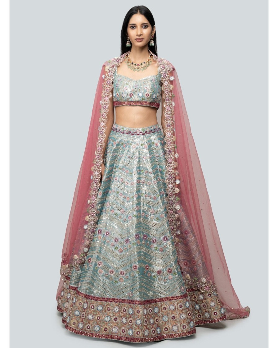 Bridal Aisha Rao | Blue Mahin Lehenga Set