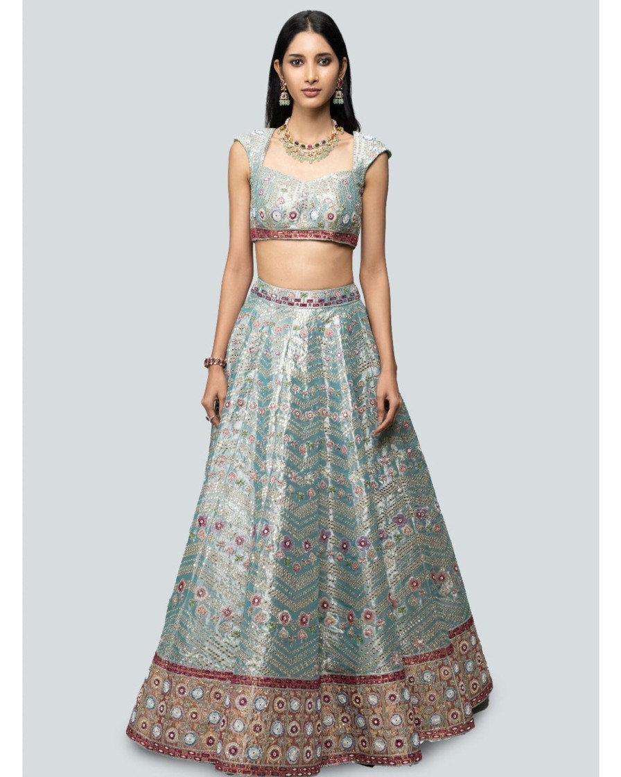 Bridal Aisha Rao | Blue Mahin Lehenga Set