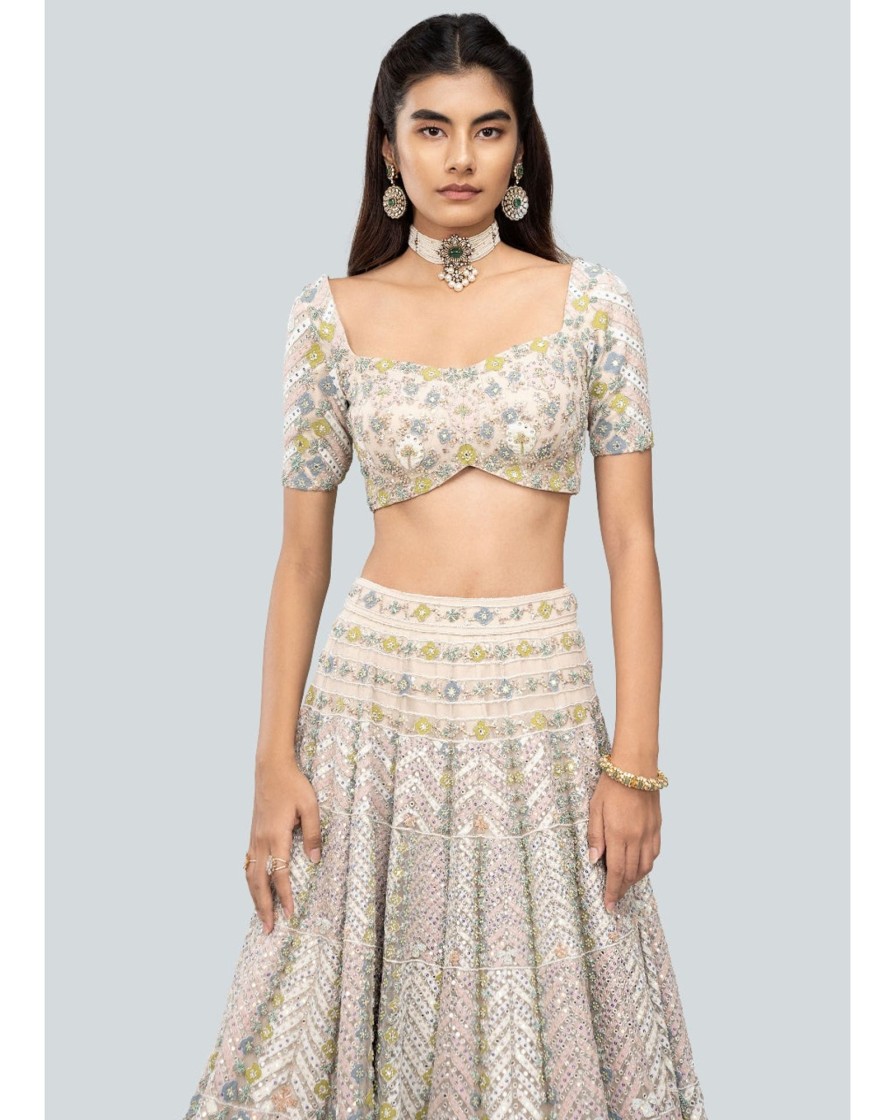 Bridal Aisha Rao | Ivory Ziba Lehenga Set