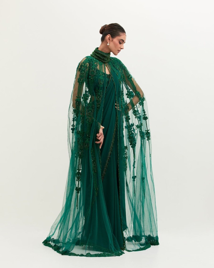 Womens Mala u0026 Kinnary | Emerald Masoom Sari Set