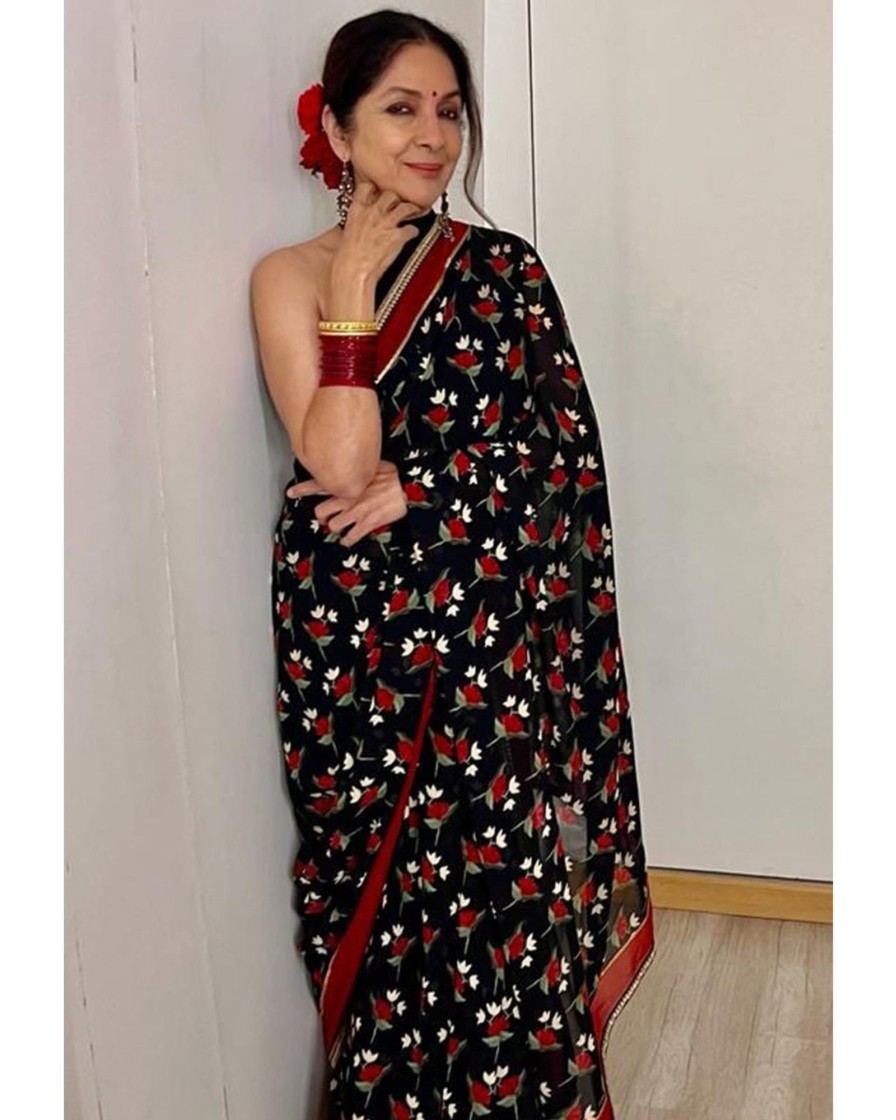 Womens House of Masaba | Black Irisbud Sari