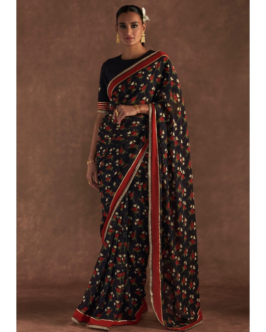 Womens House of Masaba | Black Irisbud Sari