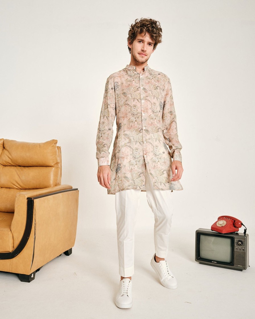 Mens Project Bandi | Blush Gulfam Malai Cotton Kurta Pajama Set