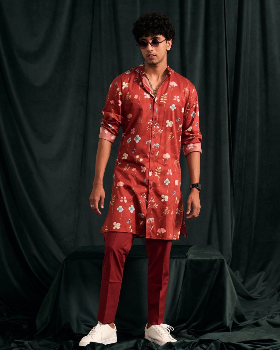 Mens Project Bandi | Blaze Mila Cotton Printed Kurta With Matching Pajama