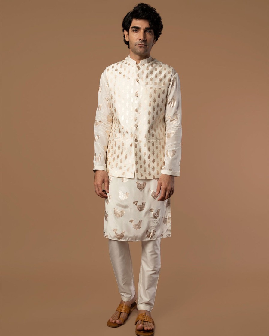 Mens House of Masaba Mens | Ivory Teardrop Bandi Set