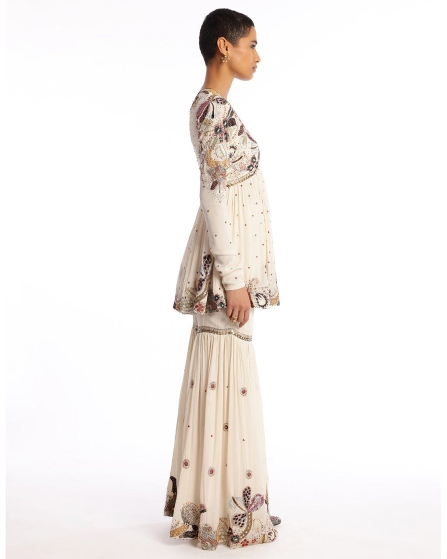 Womens Aisha Rao | Ivory Yin Yang Gharara Set