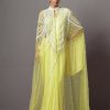 Womens Mala u0026 Kinnary | Lime Mala Cape Sari Set