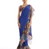 Womens Aisha Rao | Midnight Blue Labyrinth Sari Set