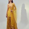 Womens Drishti u0026 Zahabia | Yellow Printed Sharara Set