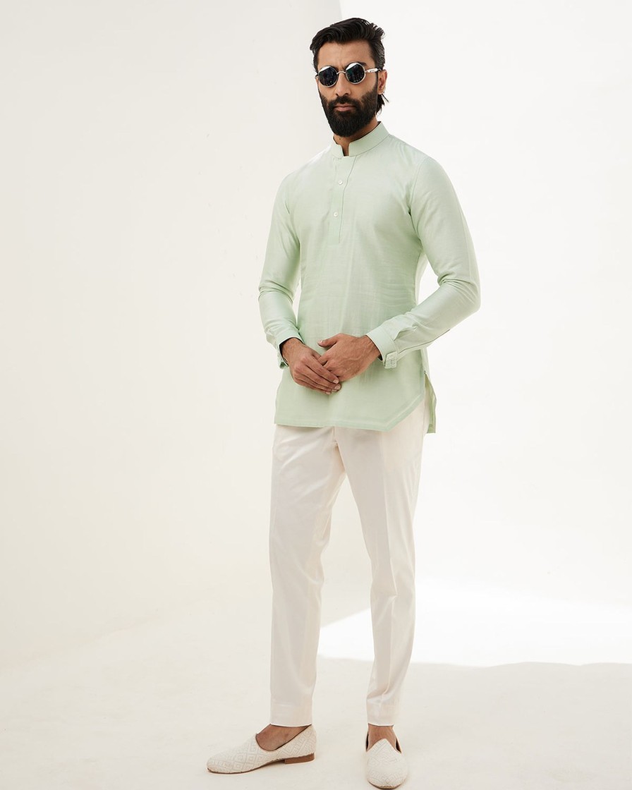 Mens Arjan Dugal | Sage Green Kurta Set