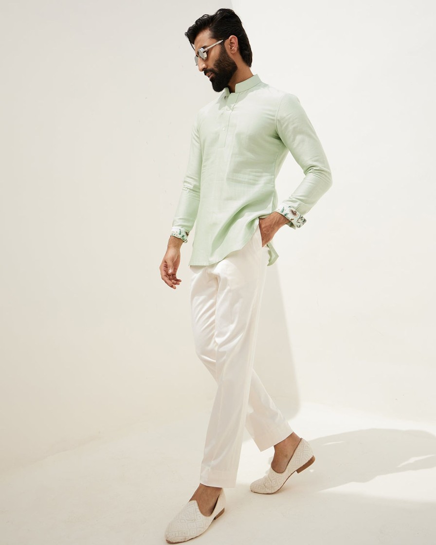 Mens Arjan Dugal | Sage Green Kurta Set