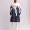 Mens Country Made | Navy Shadow Ombre Print Kurta Set