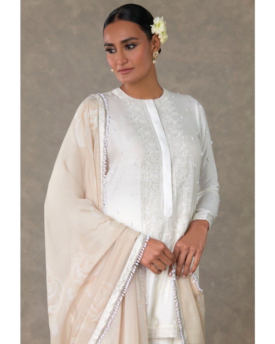 Womens House of Masaba | White Pearl Sharara Set