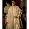 Mens Seema Gujral Mens | Cream Zari Sherwani Set