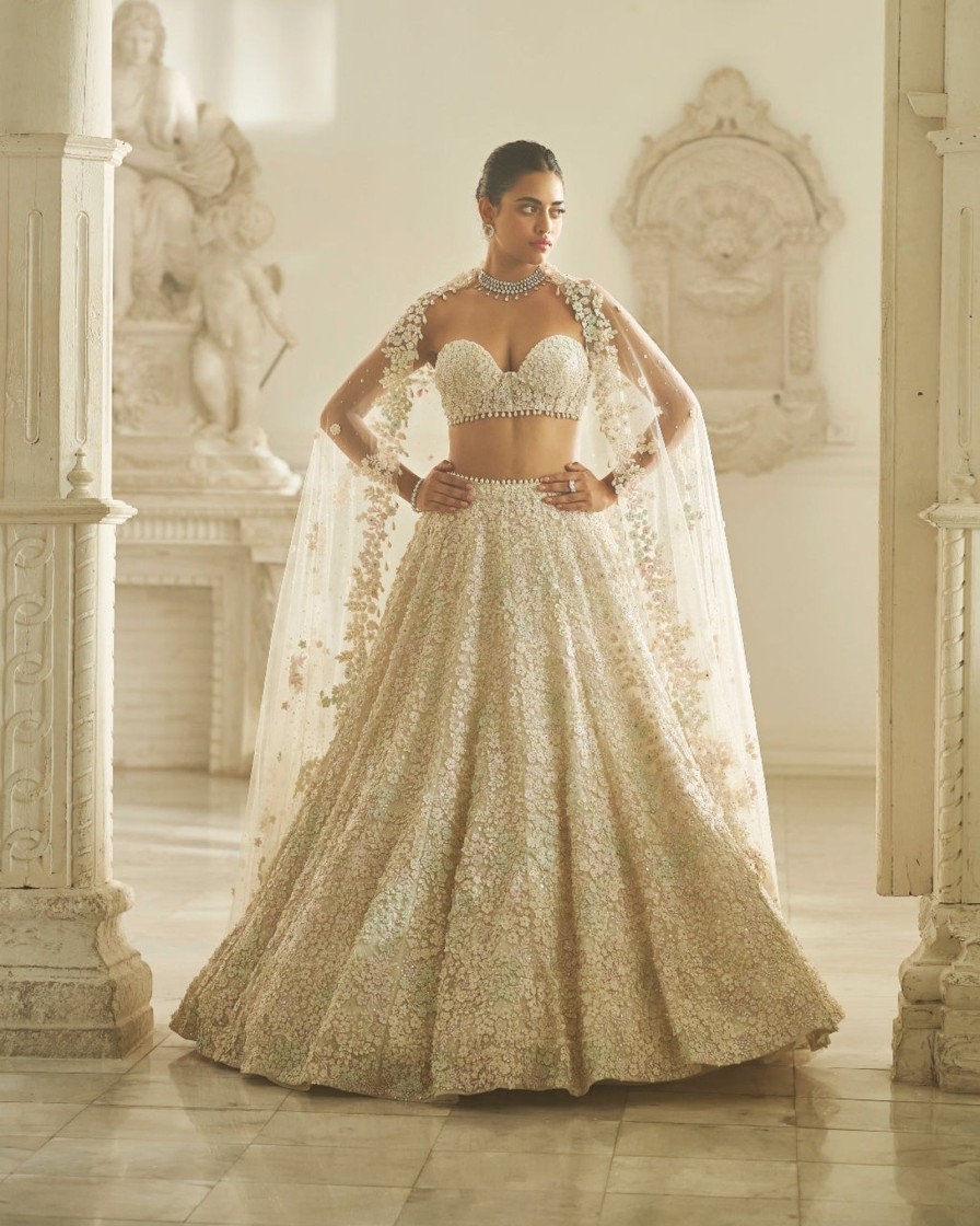 Bridal Seema Gujral | Multi-Colored Three-Dimensional Lehenga Set